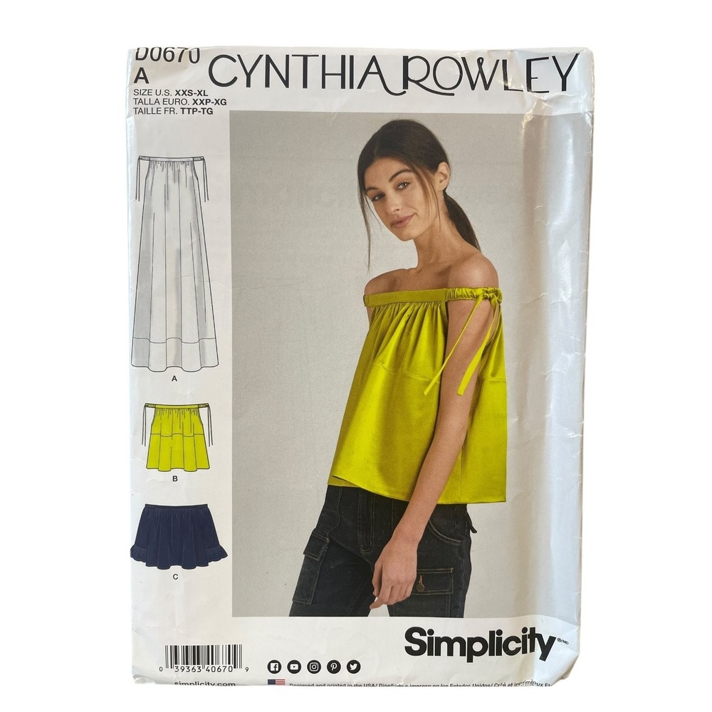 Simplicity‎ D0670 Cynthia Rowley Dress Top XXS-XL Sewing Pattern